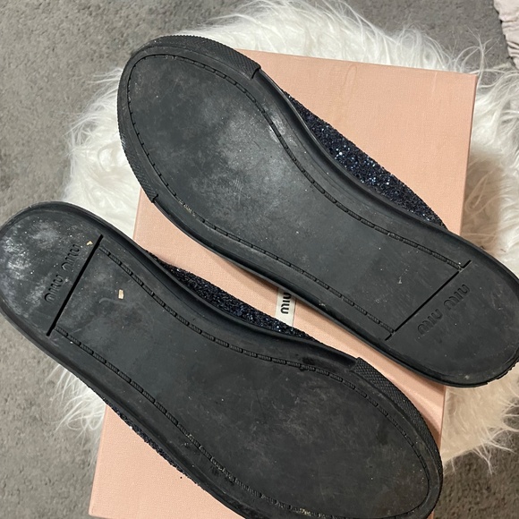 Authentic Miu Miu blue glitter studded women sneakers size 40 - Picture 3 of 6